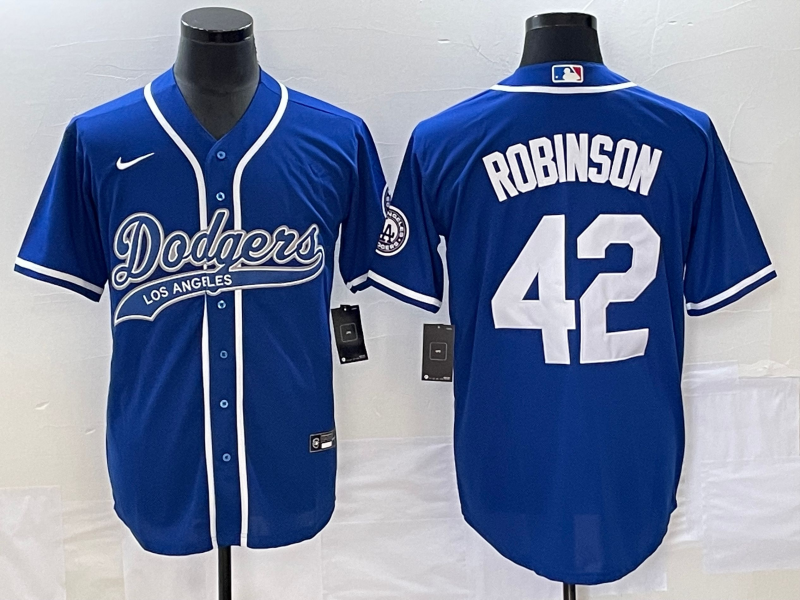 Men's Los Angeles Dodgers Jackie Robinson #42 Royal Jersey Joint Edition